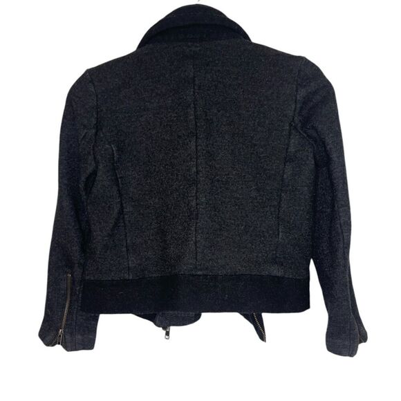 J Crew Gray Stretch Wool Motorcycle Jacket Size: 8 - Picture 4 of 6